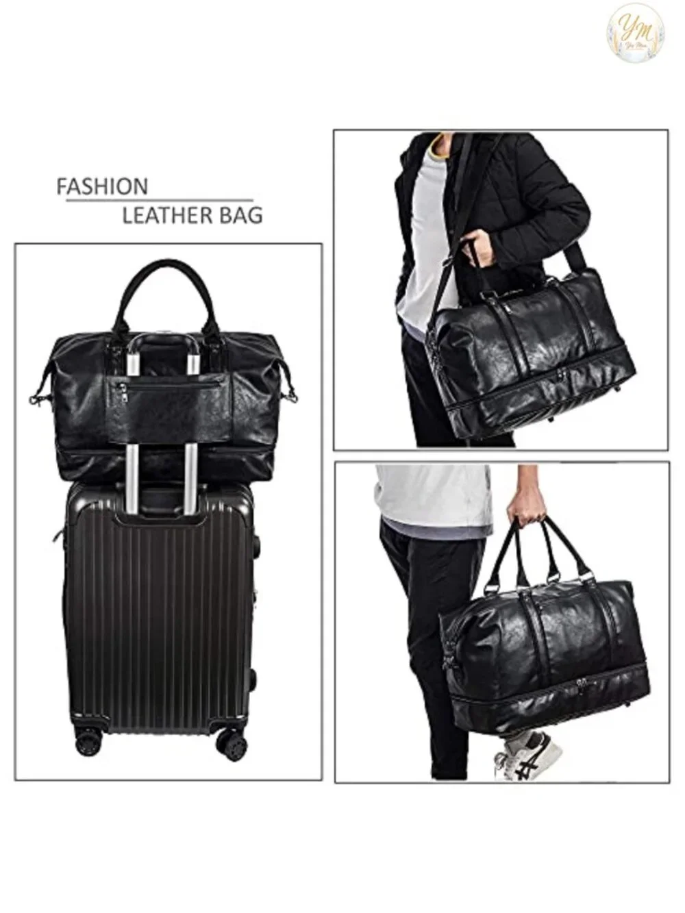Overnight Travel Duffel Bag with Shoe Pouch, Carry-On Weekender